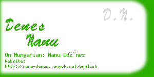 denes nanu business card